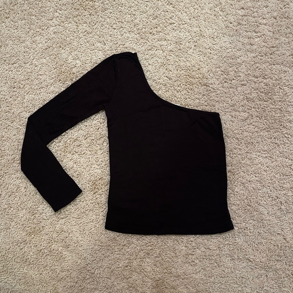 L.A. Hearts Black One Shoulder Long Sleeve